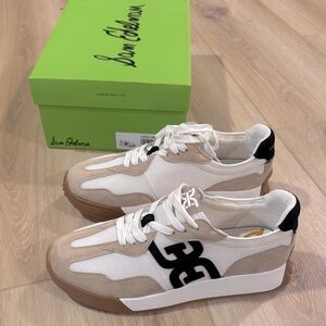 Sam Edelman White and Beige Langley Sneaker Size 10